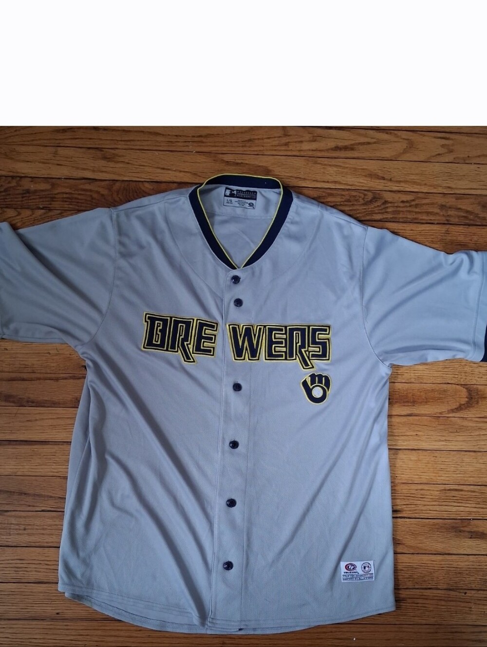 MLB Milwaukee Brewers True Fan - Men's Baseball Buttoned Large (42-44) Jersey